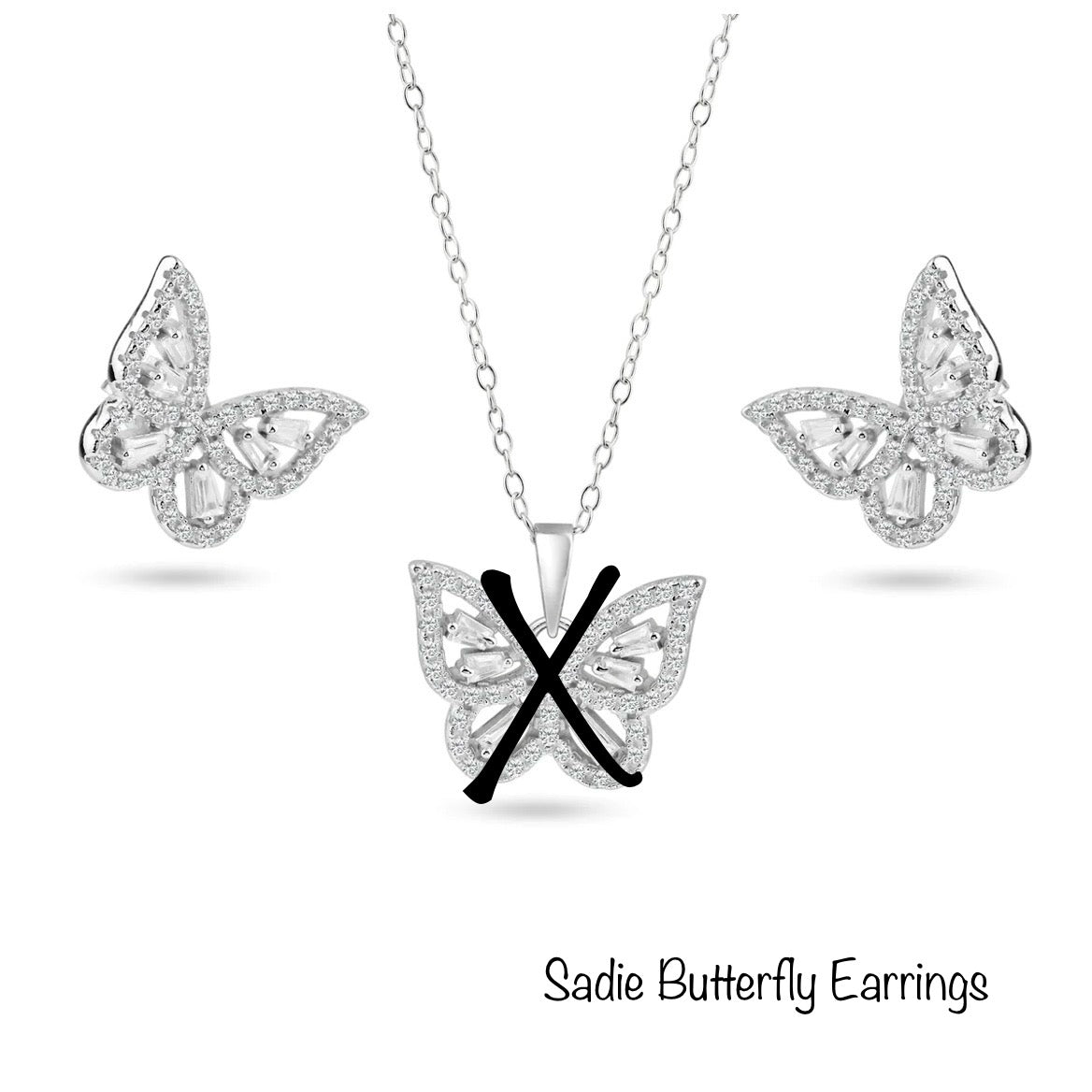 Sadie Butterfly Earrings (Necklace not included)