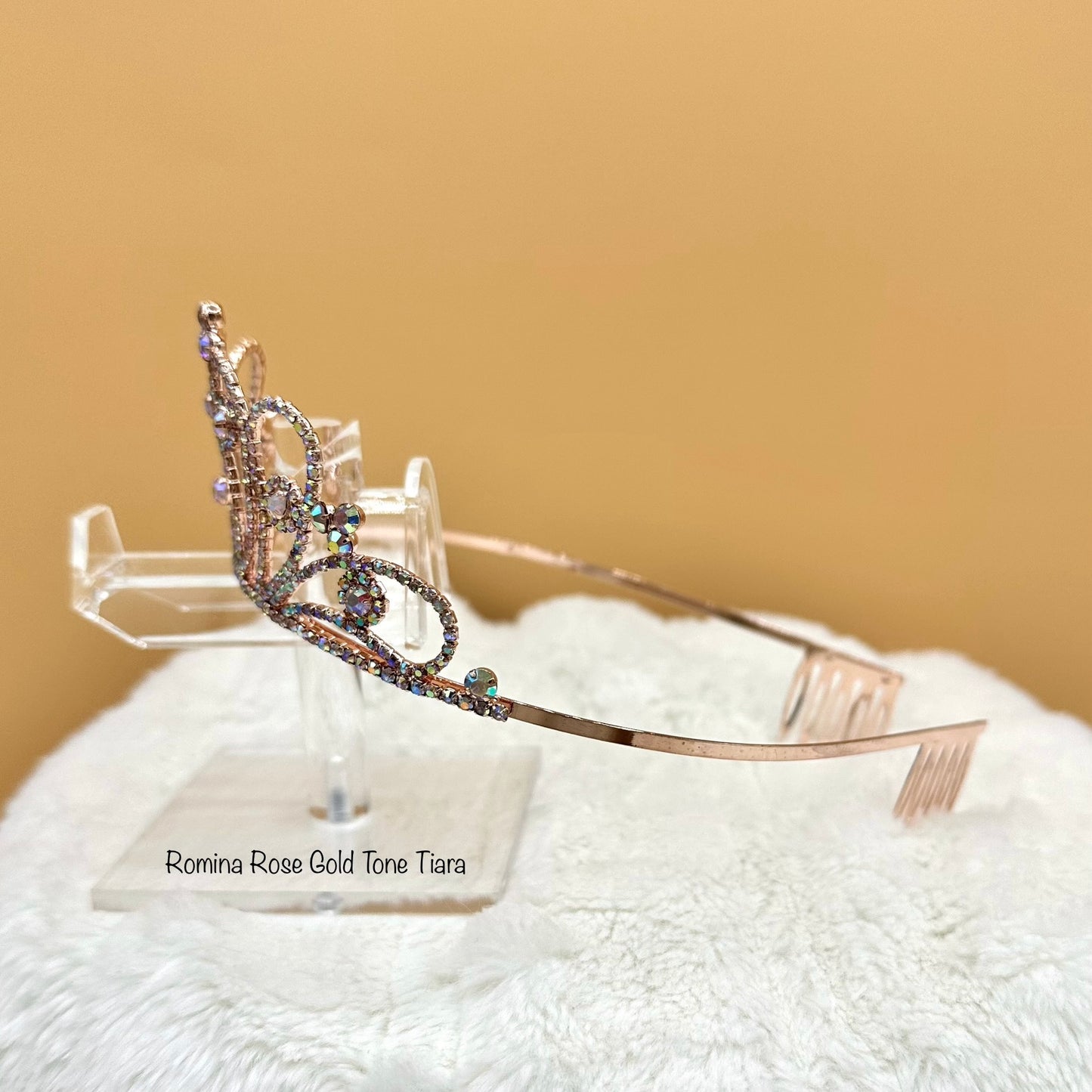 "Romina" Rose Gold Tone Tiara