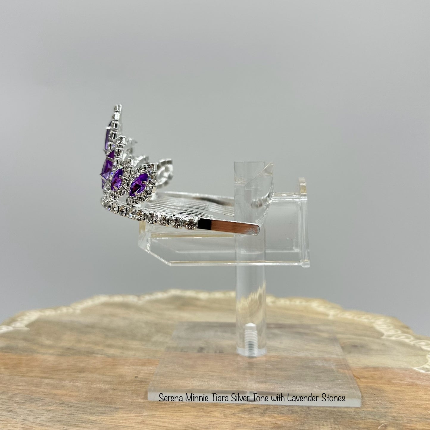 Sienna Minnie Tiara Silver Tone with Lavender Stones