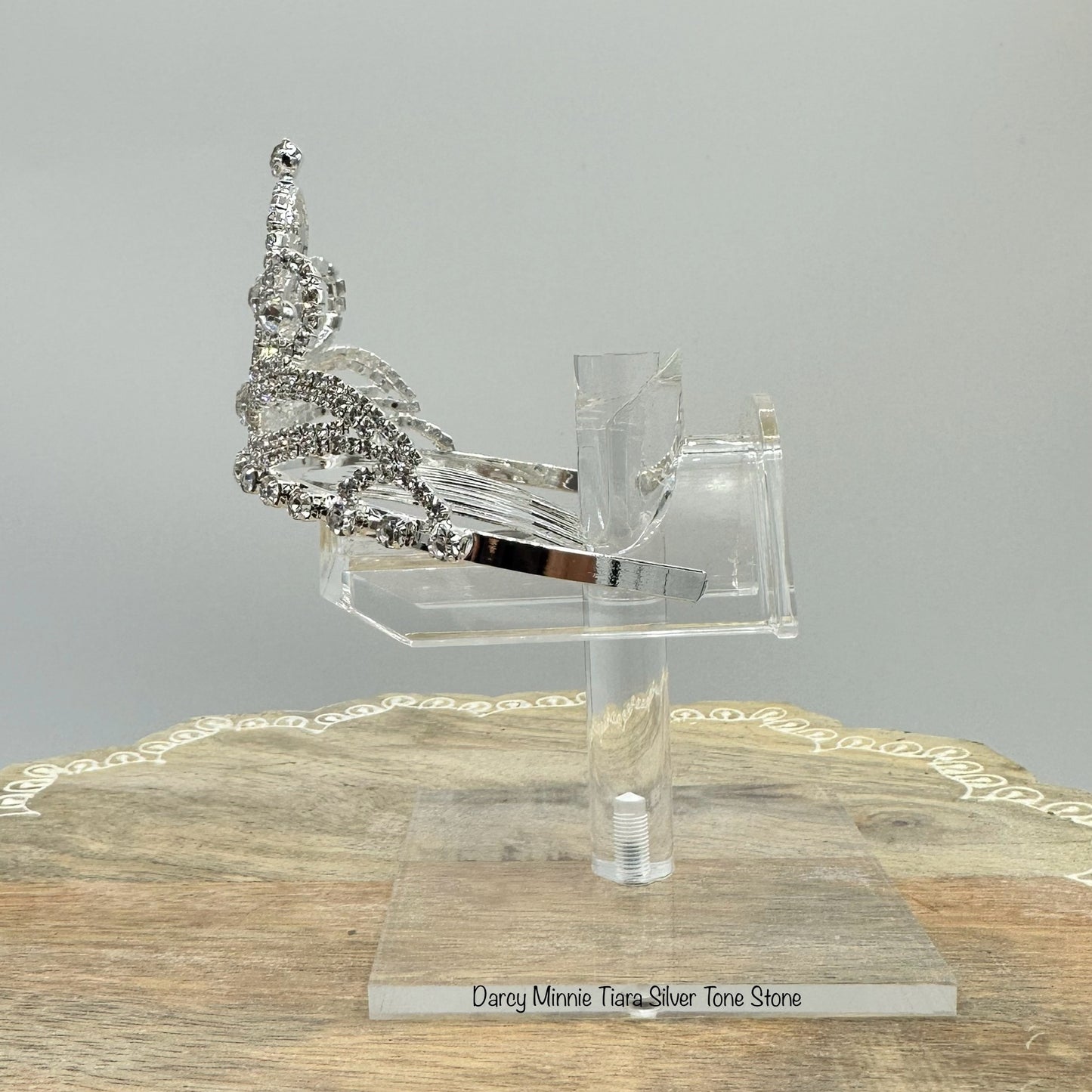 Darcy Minnie Tiara Silver Tone