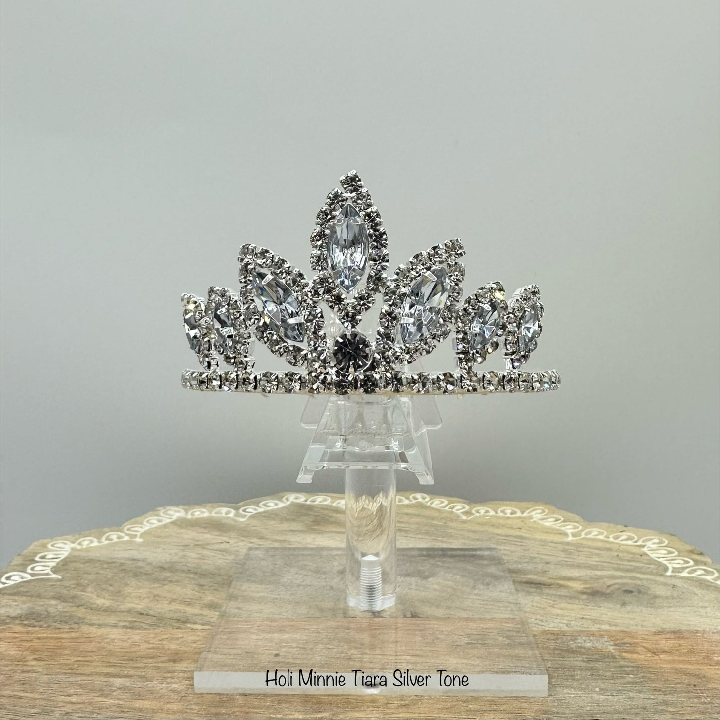 Holi Minnie Tiara Silver Tone