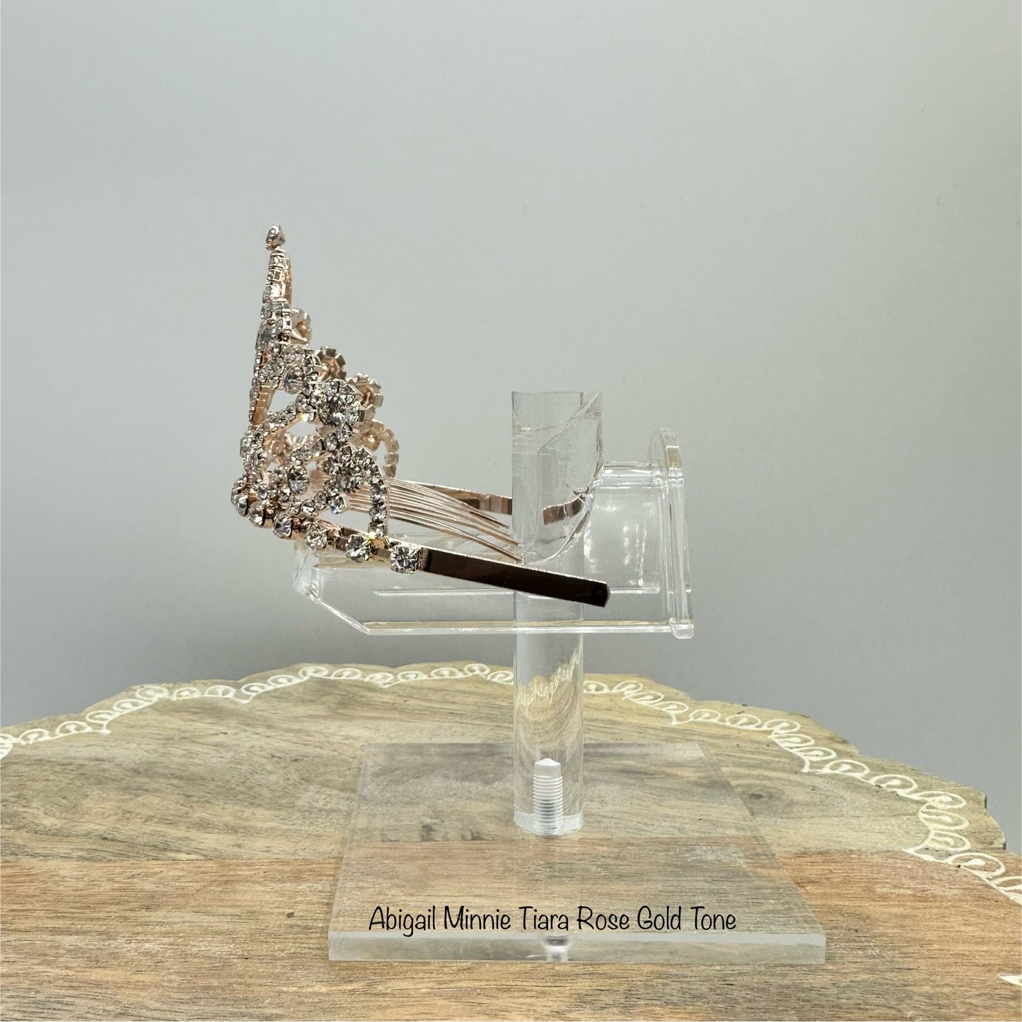 Abigail Minnie Tiara Rose Gold Tone