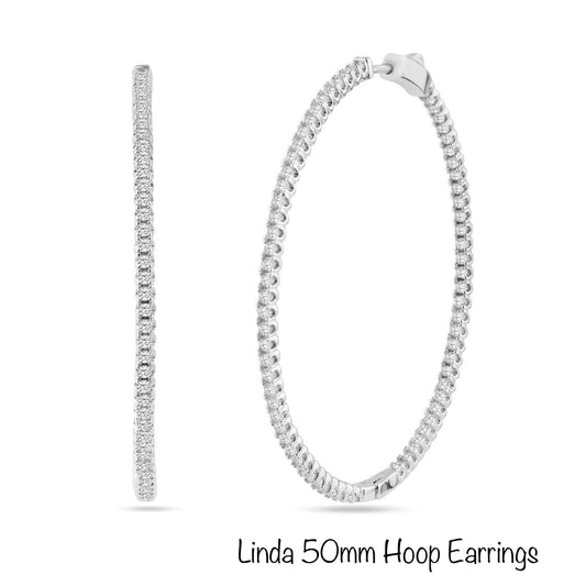 Linda 50mm Hoop Earrings