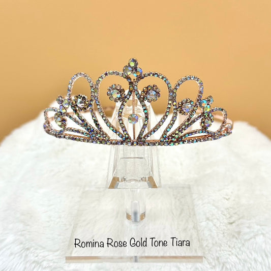 "Romina" Rose Gold Tone Tiara